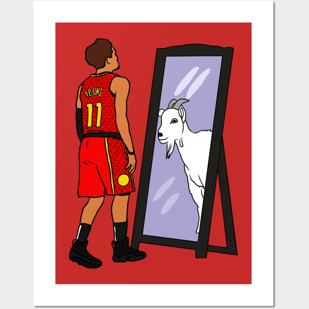 Trae Young Mirror GOAT Wall Art by rattraptees